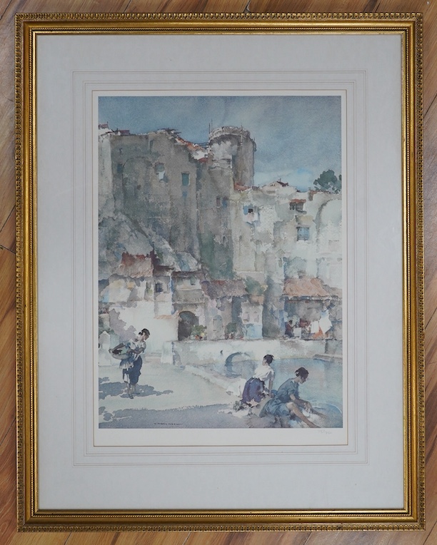 After William Russell Flint (1880-1969), colour print, Beyond the Walls, pencil numbered 757/850, blind-stamped, 52 x 38cm. Condition - fair to good, colours appear muted